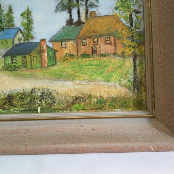 Vintage original oil painting on canvas board landscape framed - Picture 5 of 7